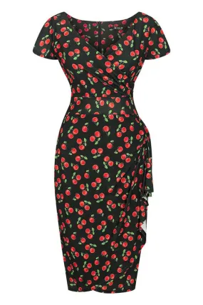 Lady Vintage Elsie Dress in Black Cherry