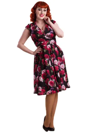 Lady Vintage Eva Dress in Red Roses