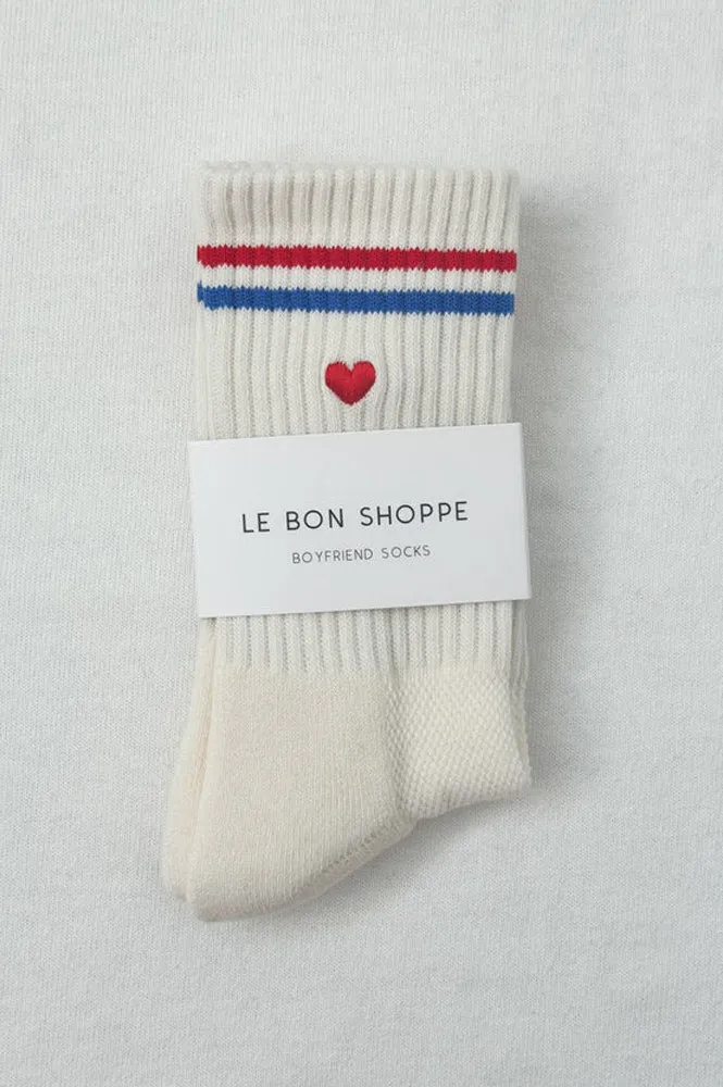 Le Bon Shoppe Boyfriend Milk Heart Socks