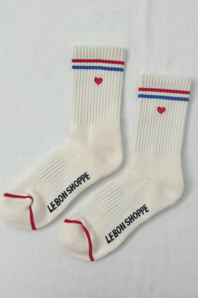 Le Bon Shoppe Boyfriend Milk Heart Socks