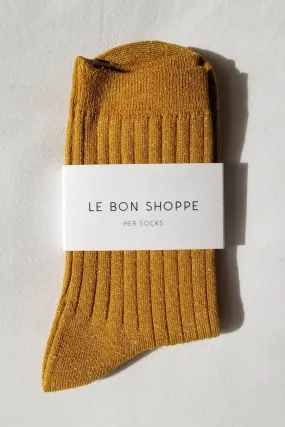 Le Bon Shoppe Her Mustard Glitter Socks