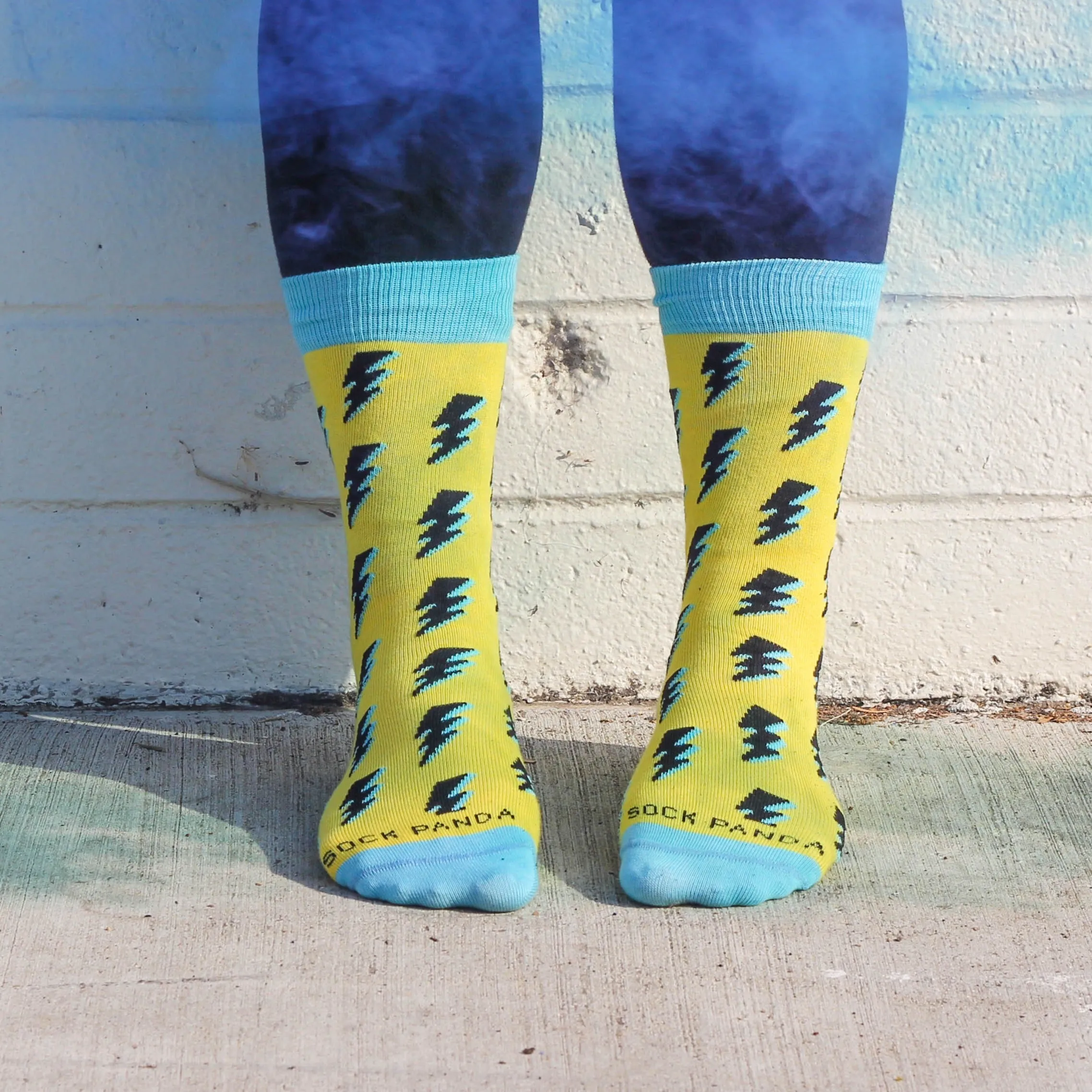 Lightning Bolts Socks from the Sock Panda (Adult Small -  Shoe Sizes 2-5)