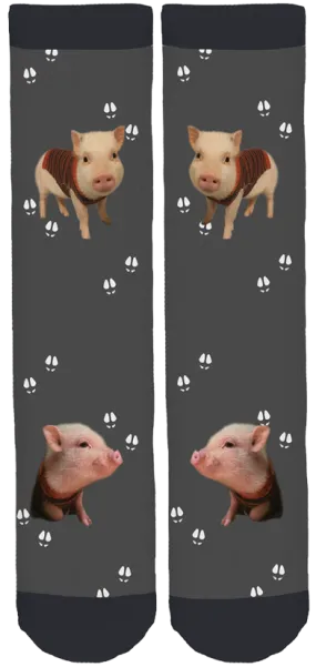 Limited Edition Pumpernickel The Mini-Pig Bamboo Crew Socks!