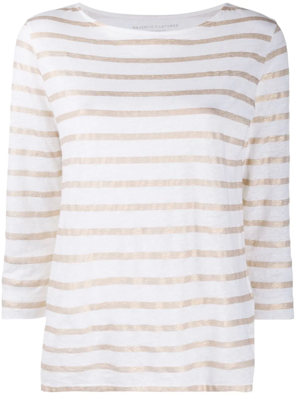 Linen Metallic Stripe Top - Gold