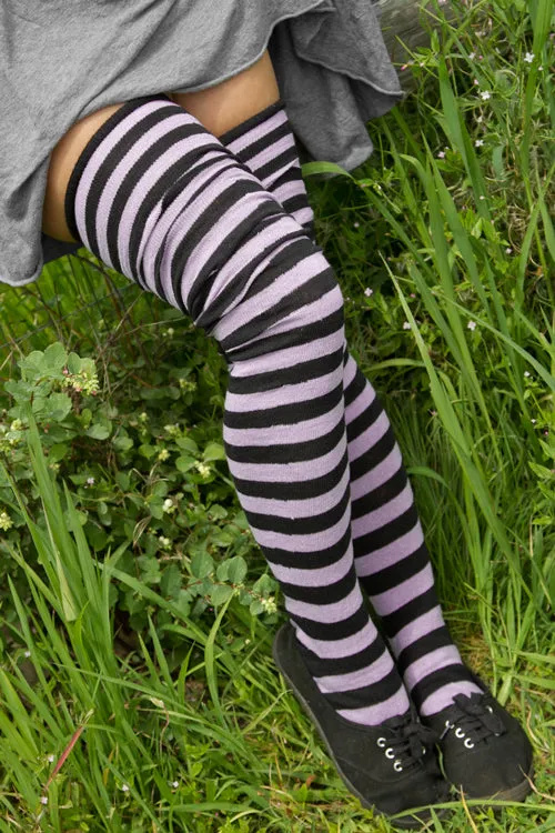 M Stripes Thigh High Socks