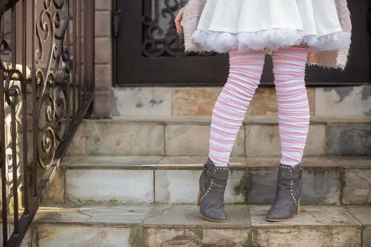 M Stripes Thigh High Socks