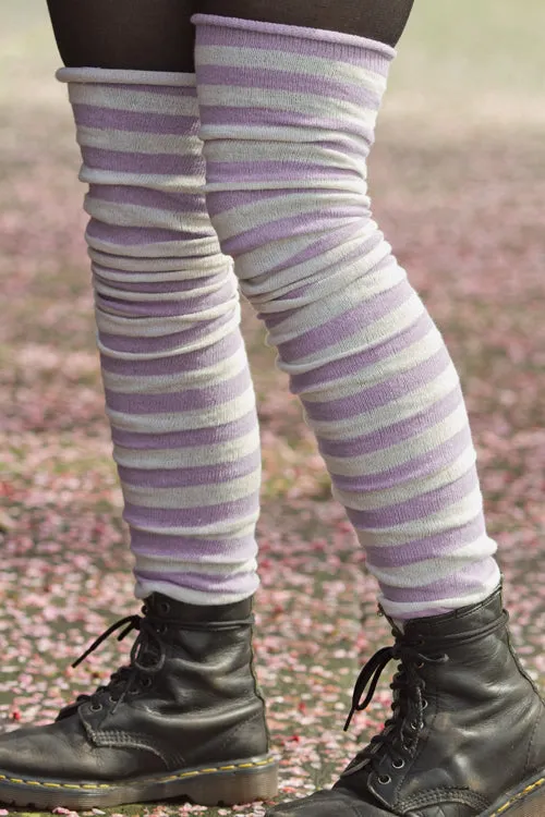 M Stripes Thigh High Socks