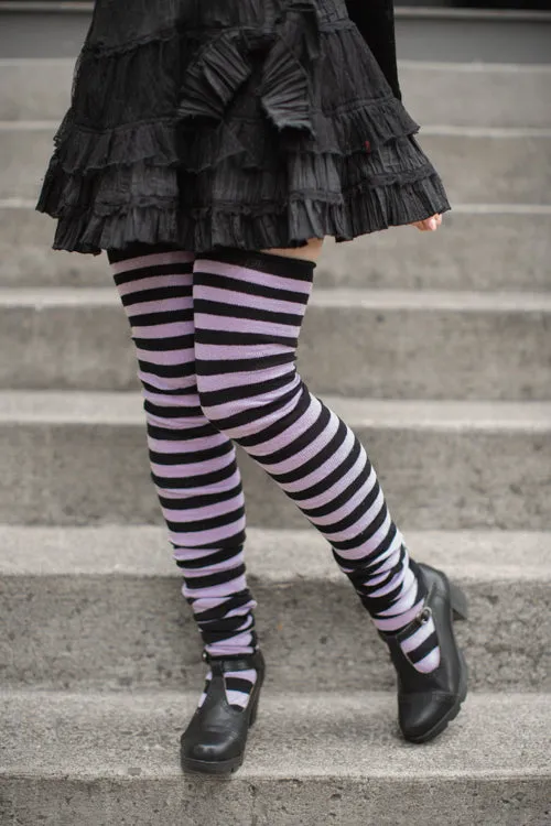 M Stripes Thigh High Socks