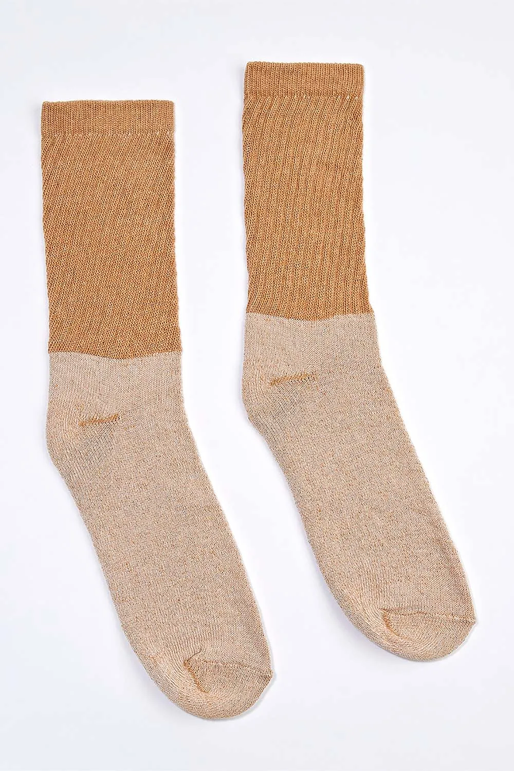 Men's 6 Pack Organic Cotton Socks Brown Crew