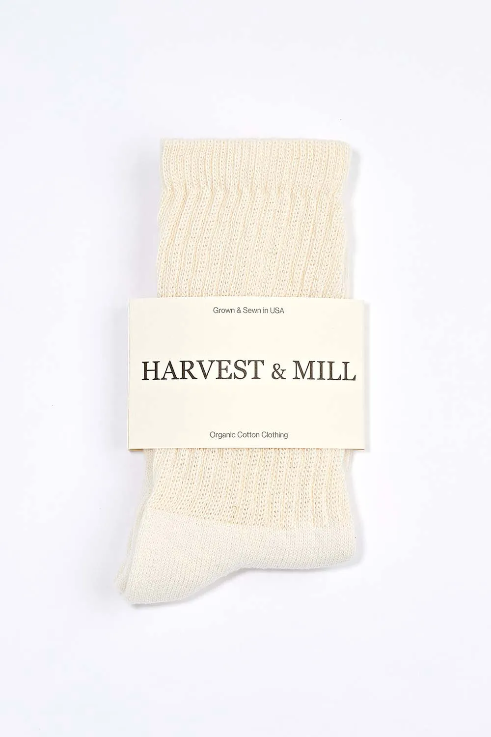 Men's Organic Cotton Socks Natural-White Crew