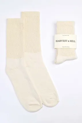 Men's Organic Cotton Socks Natural-White Crew