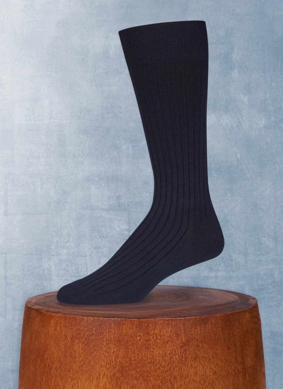 Mercerized Cotton Sock in Navy