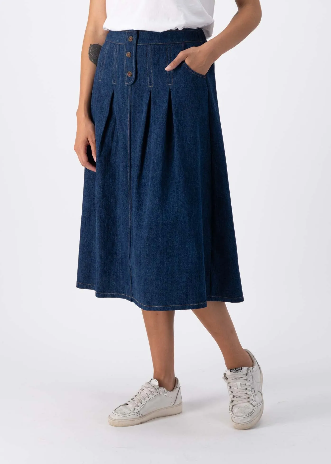 Monde Skirt Indigo Wash in Denim