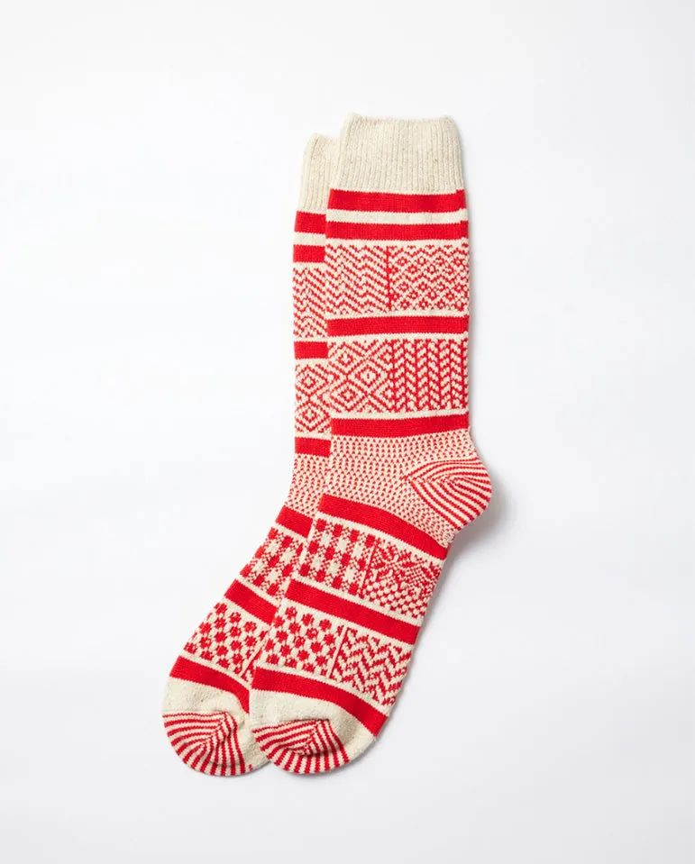 Multi Jacquard Ivory/Red