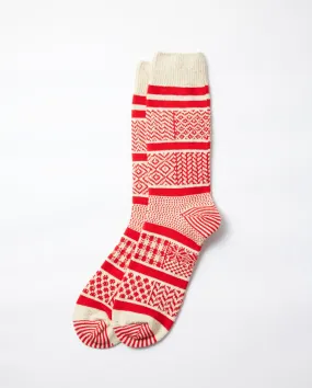 Multi Jacquard Ivory/Red