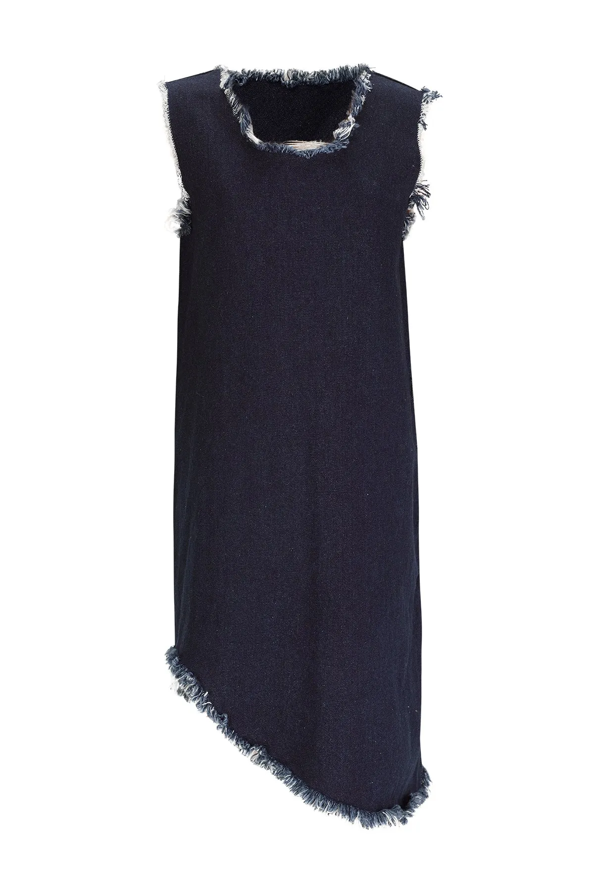 NAVY DENIM SLEEVELESS DRESS