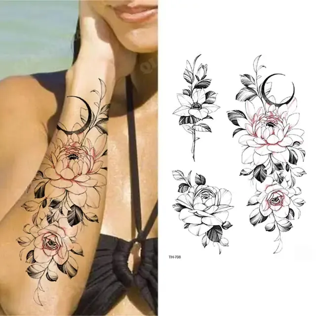 Old School Flowers Tattoos for Women