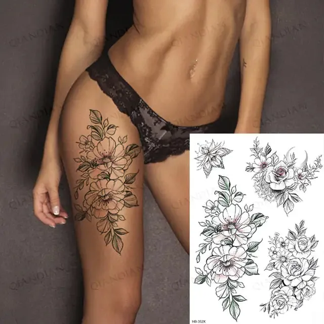 Old School Flowers Tattoos for Women