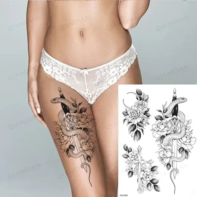 Old School Flowers Tattoos for Women