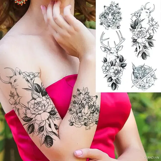 Old School Flowers Tattoos for Women