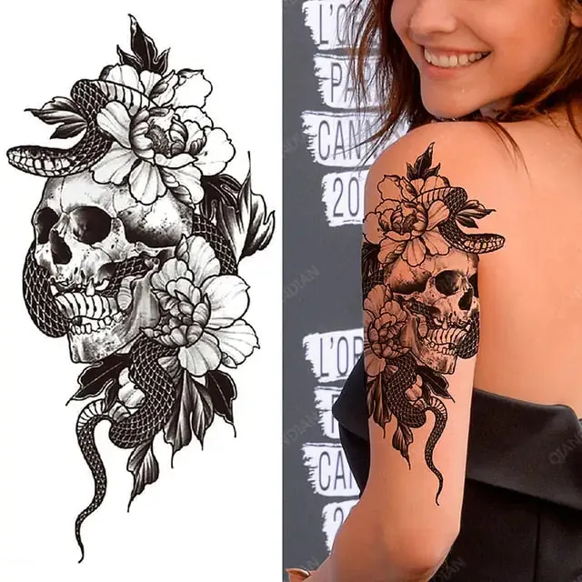 Old School Flowers Tattoos for Women