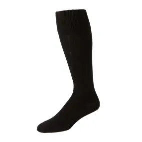 Oliver - Ribbed Organic Cotton Over Calf Socks - Black