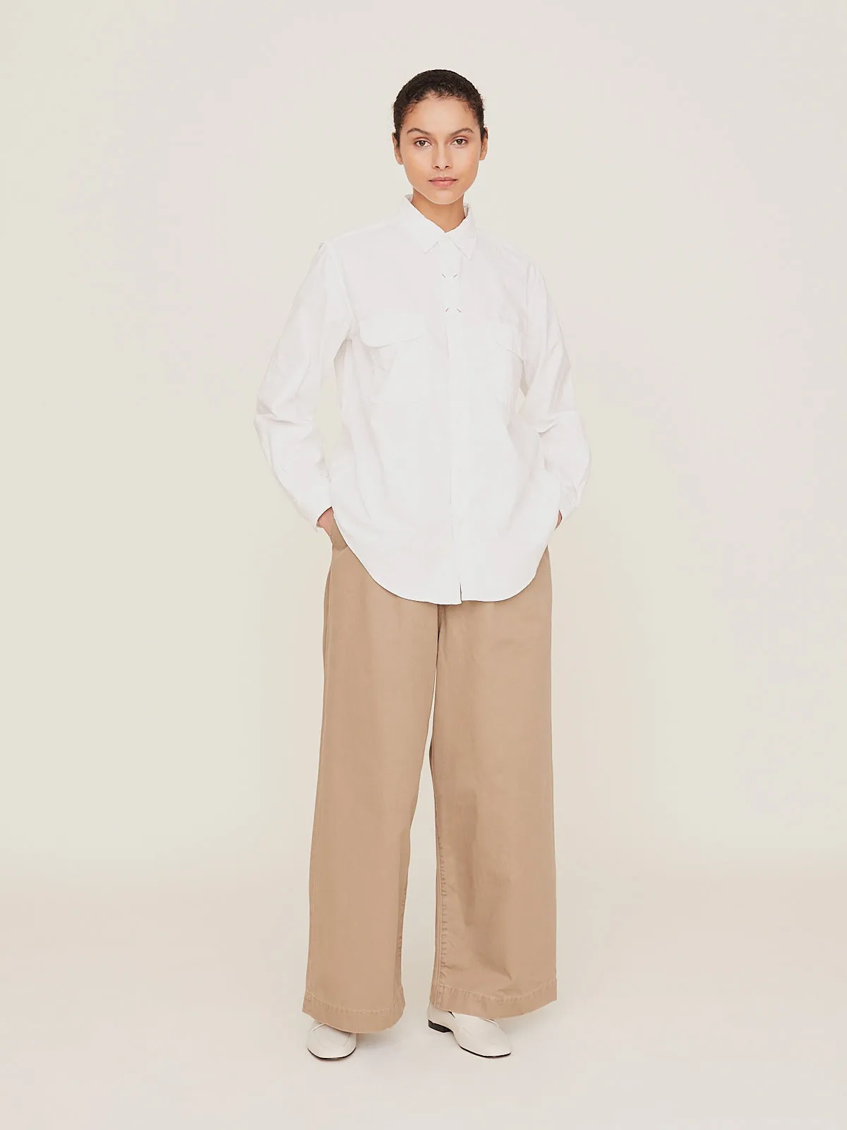 OX Clip Shirt in White