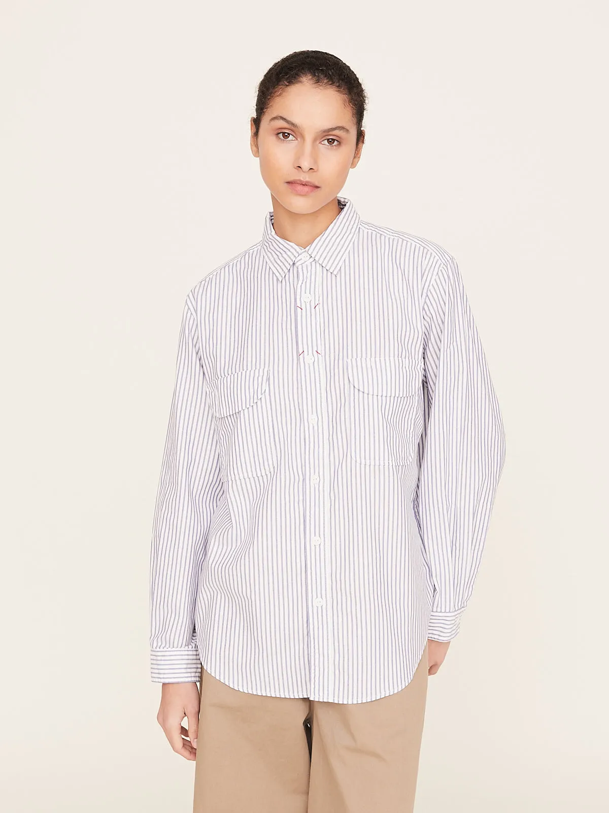 OX Stripe Clip Shirt in Blue