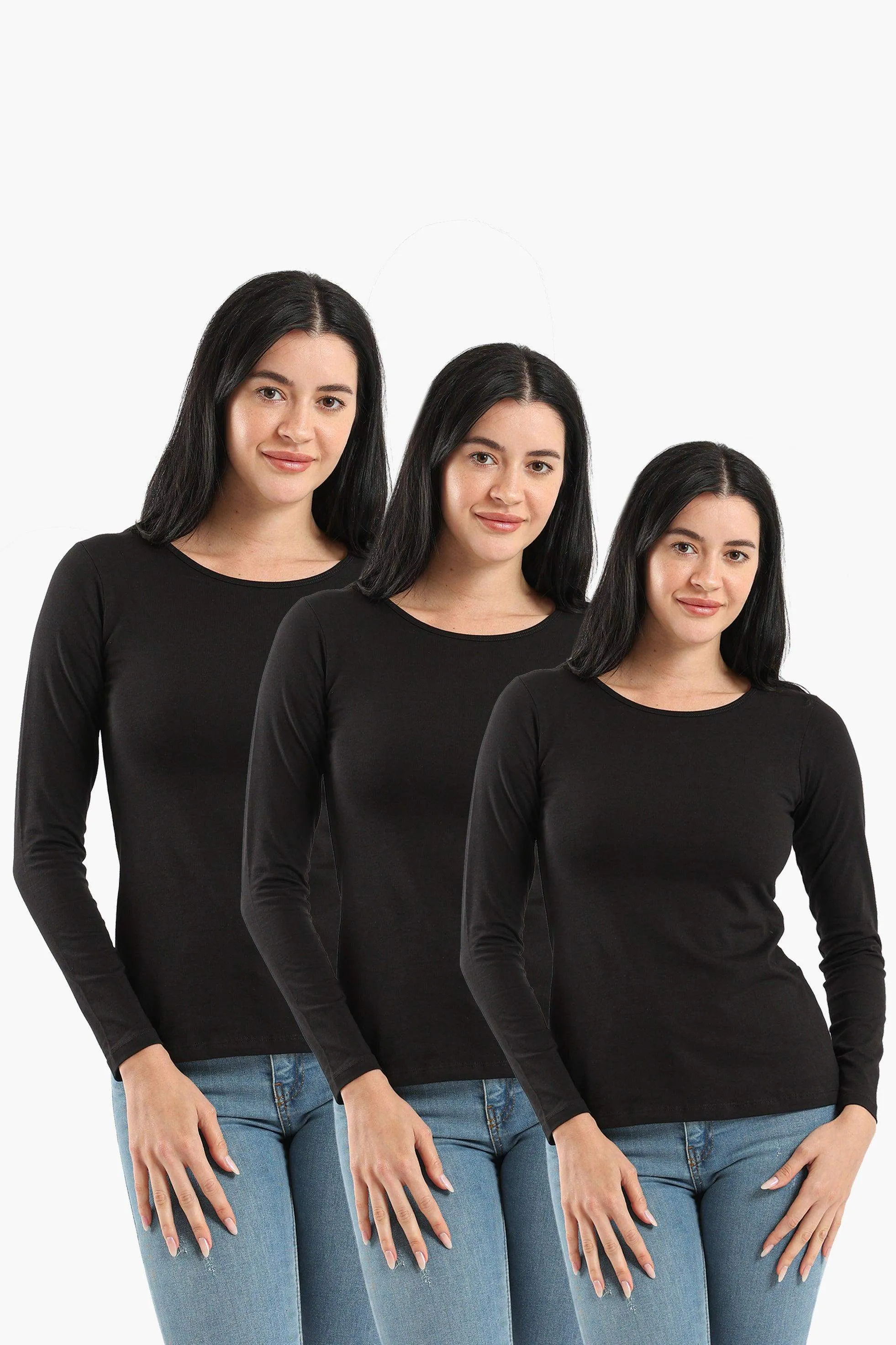 Pack of 3 Round Neck Long Sleeves Top