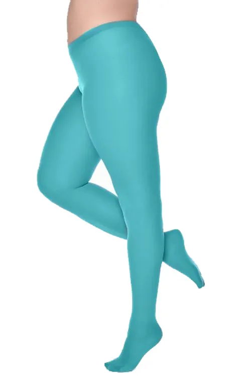 Pamela Mann Hosiery Curvy Super-Stretch 50 Denier Tights in Aqua