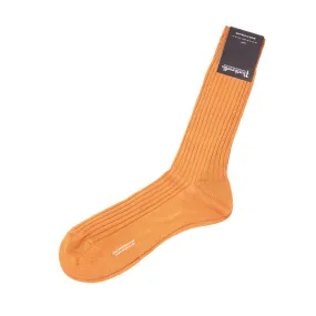 Pantherella Danvers Egyptian Cotton Lisle Ribbed Socks in Cumin