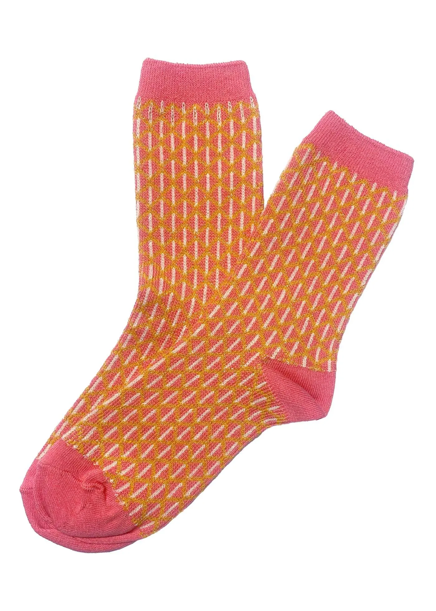 Pink and Gold Sparkle Socks Long