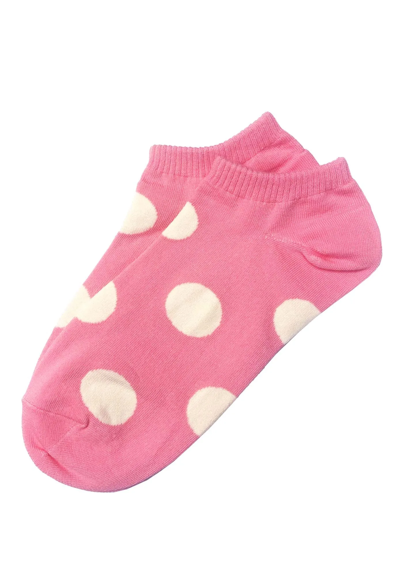 Pink Socks with White Polka Dots Short