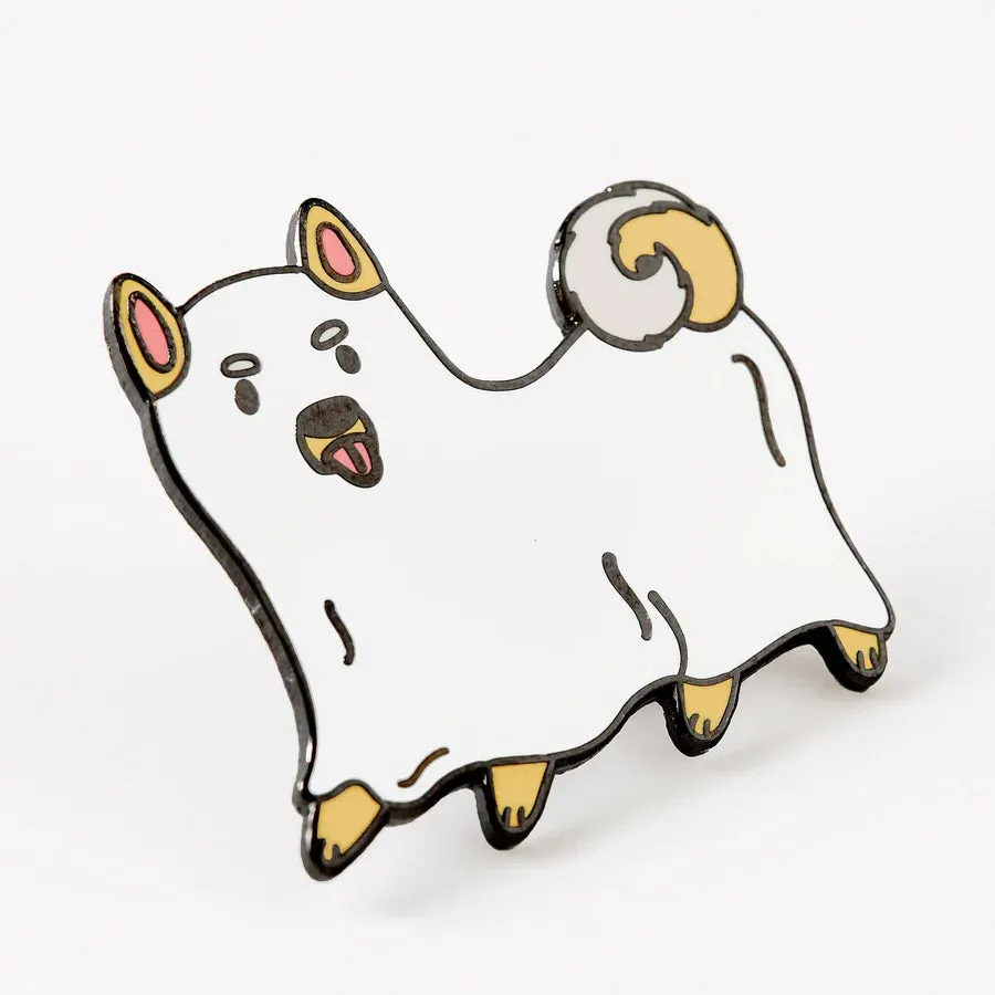 Punky Pins Ghost Dog Enamel Pin Halloween Spooky