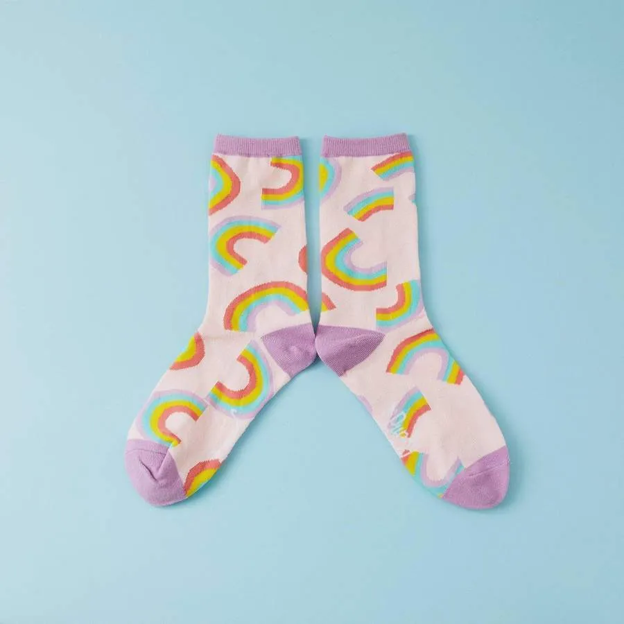 Punky Pins Rainbow Print Socks