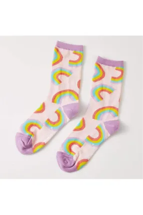 Punky Pins Rainbow Print Socks