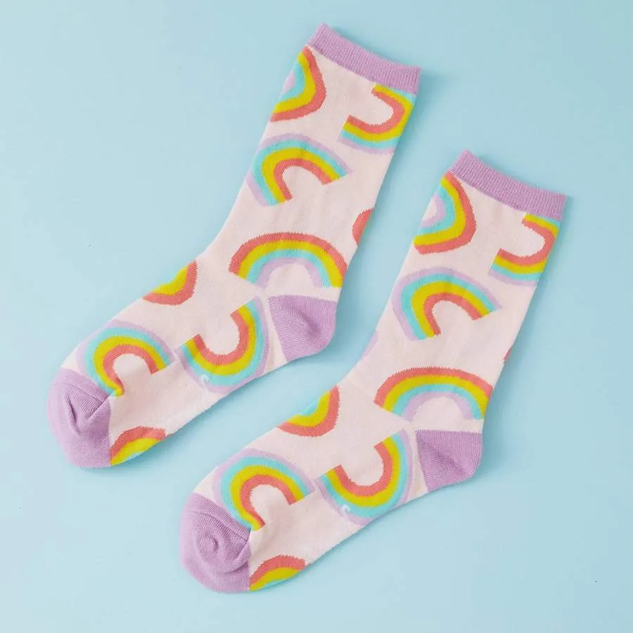 Punky Pins Rainbow Print Socks