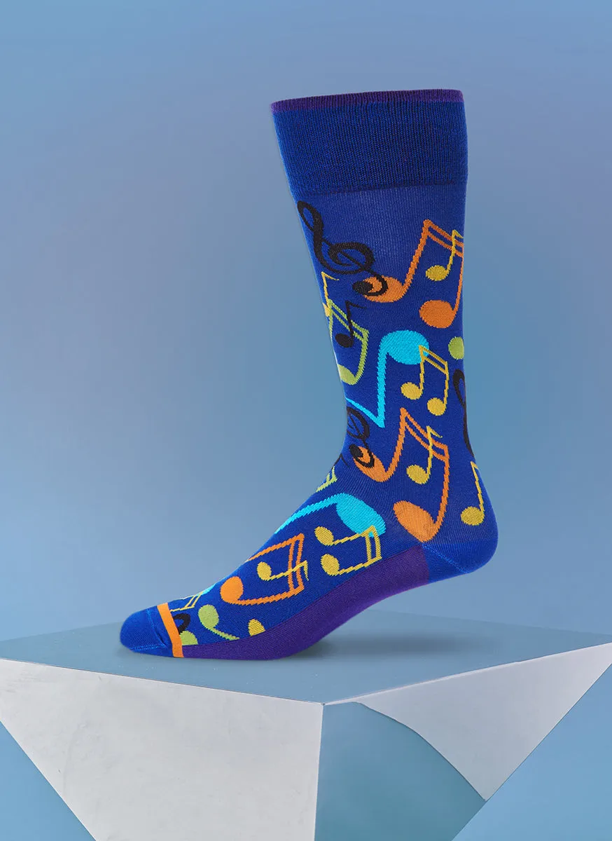 "Music To My Ears" Sock in Blue