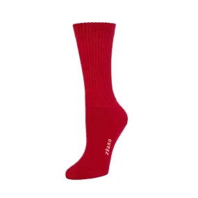 Rib Knit - Organic Cotton Crew Socks - Cherry