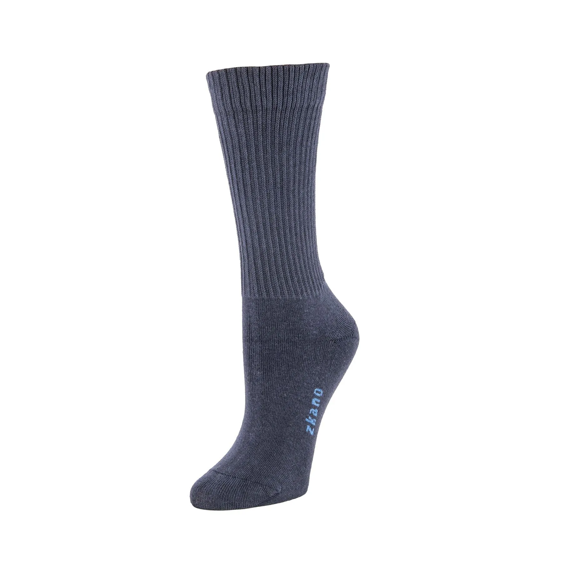 Rib Knit - Organic Cotton Crew Socks - Indigo