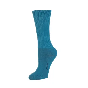 Rib Knit - Organic Cotton Crew Socks - Teal