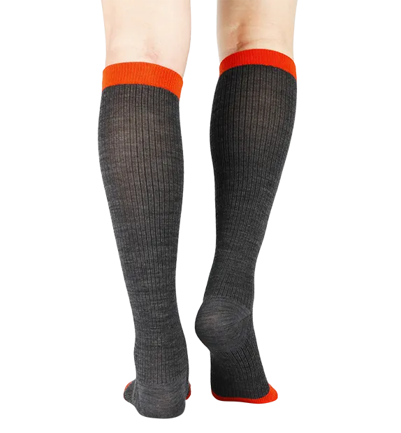 Rich Merino Wool Everyday Compression Socks (15-20mmHg) - Mock Rib