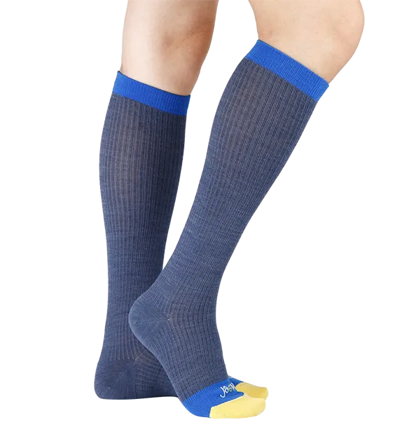 Rich Merino Wool Everyday Compression Socks (15-20mmHg) - Mock Rib