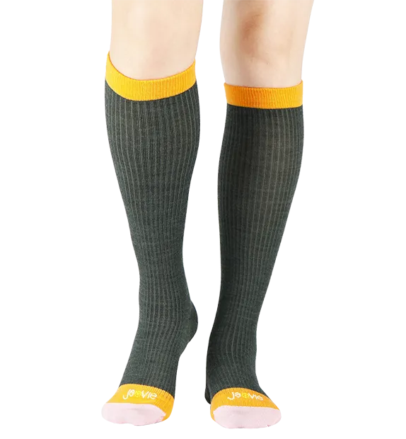 Rich Merino Wool Everyday Compression Socks (15-20mmHg) - Mock Rib