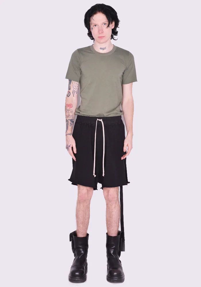 RICK OWENS DRKSHDW DU01C6388 RIG TRUCKER CUT OFFS SHORTS BLACK