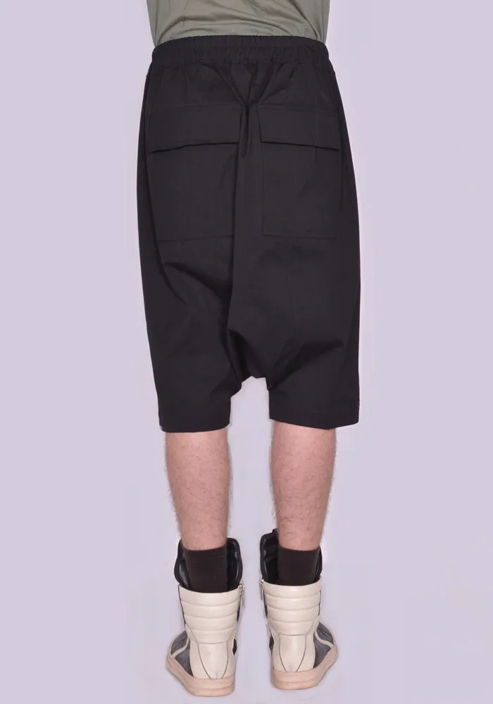 RICK OWENS MEN RU01C4384 TE 09 RICK'S PODS SHORTS BLACK