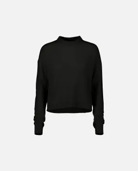 Rundhals Pullover aus Cashmere-Mischung in Schwarz