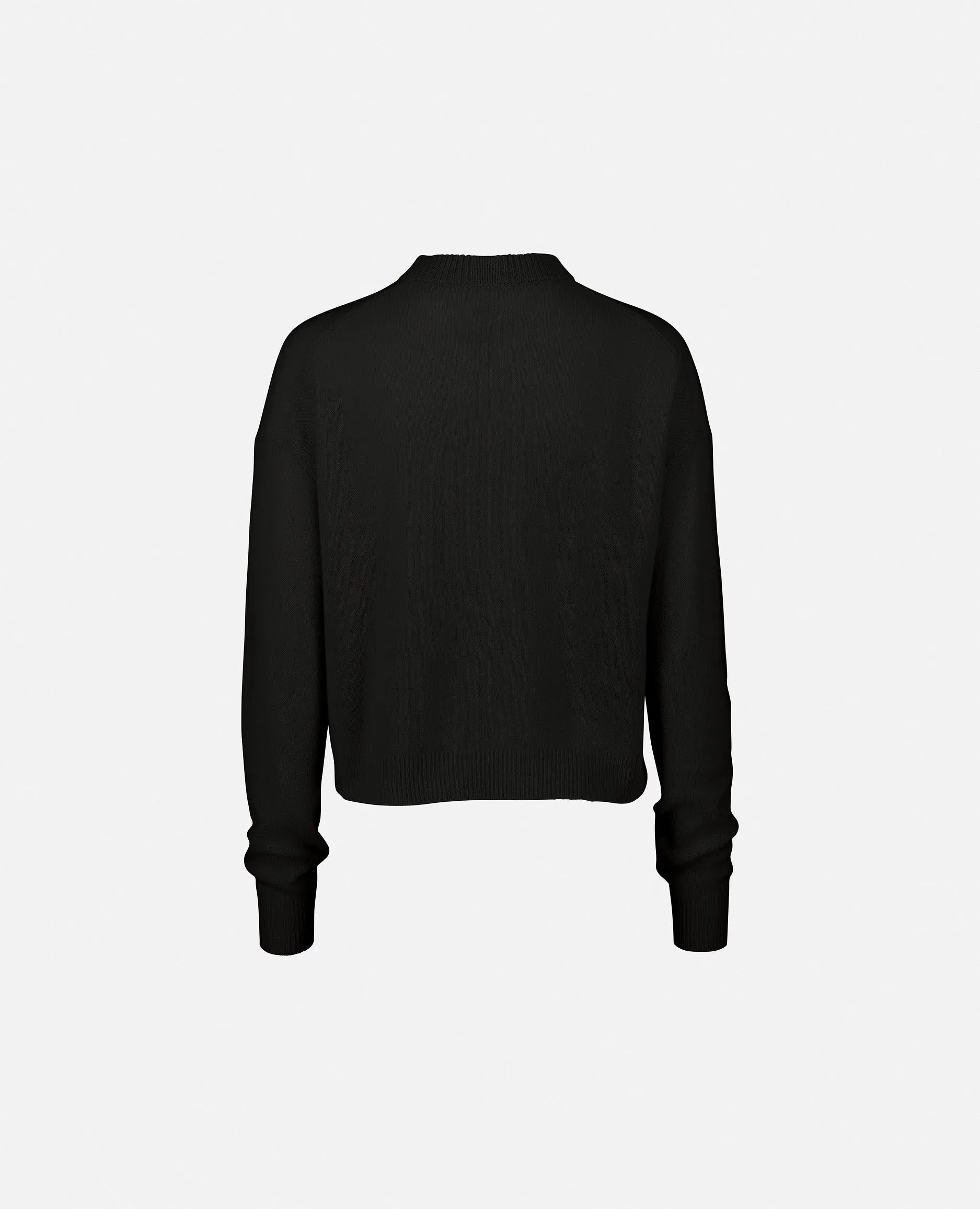 Rundhals Pullover aus Cashmere-Mischung in Schwarz