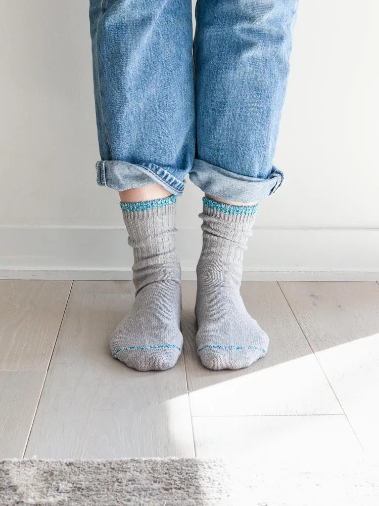 Silk Cotton Socks, Grey