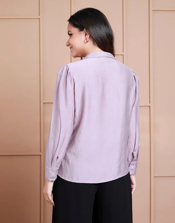 Solid Colour Long Sleeves Blouse